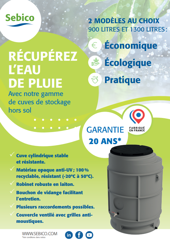 Cuve de stockage hors sol en polyéthylène Cuve de stockage hors sol en polyéthylène